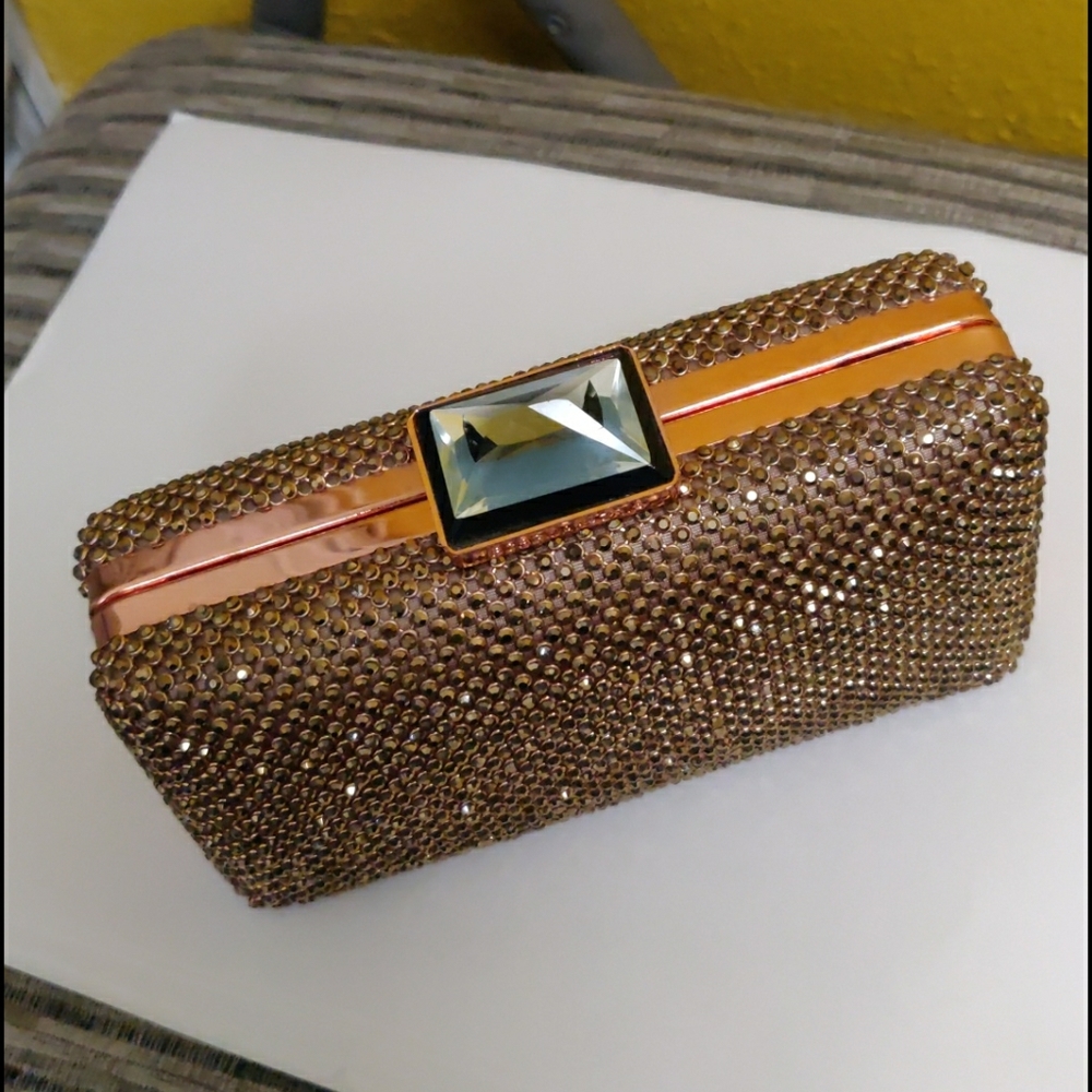 BCBG Maxazria Evening Clutch Bag -Rose Gold